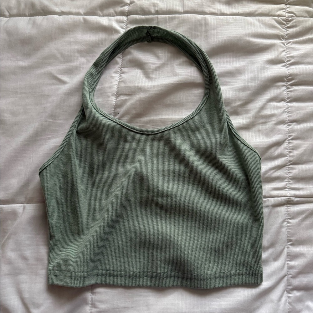 SHEIN Teal/Green Halter Neck Crop Top